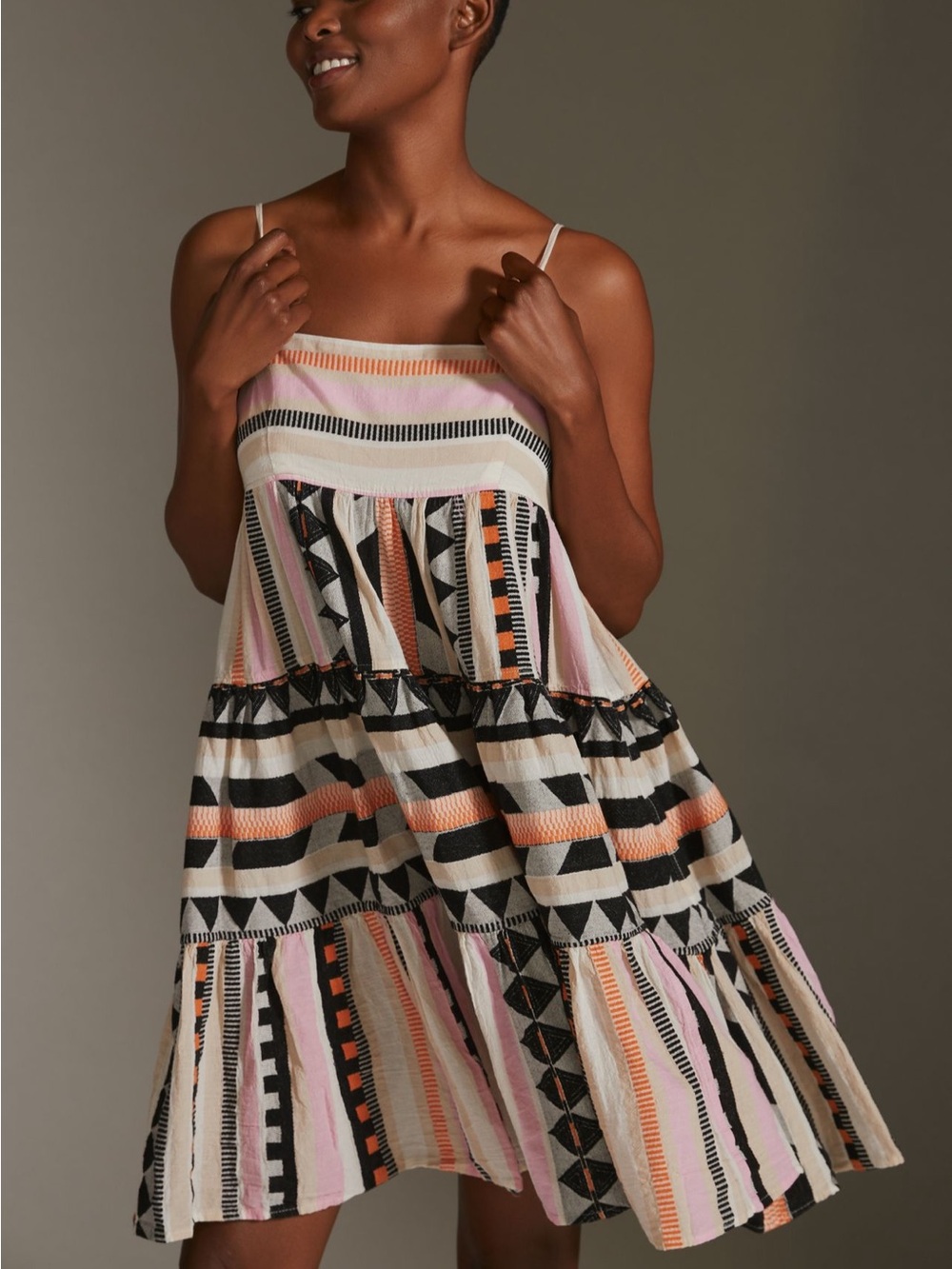 ANTHROPOLOGIE Devotion Twins Square-Neck Mini Dress Like New Never Worn
